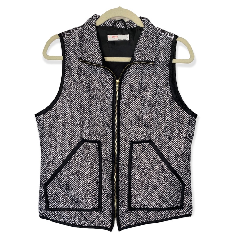 Si Style Herringbone Lightweight Puffer Vest